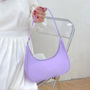 Pure Color Underarm Hobos Bag Casual Ladies Zipper Mini Purse Top-handle Handbag