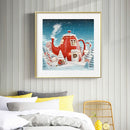 Christmas Cottage Oil Paint By Numbers Kit DIY Frameless Drawing for Adults Home