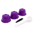 3pcs Coffee Capsule Filters Refillable Coffee Cups for Dolce Gusto (Purple)