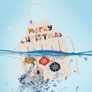 Linen Fabric Apron Oil-Proof Christmas Hanging Neck Apron for Kitchen Cooking