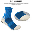 Anti Slip Mid-Tube Football Socks Cotton Elastic Sports Stockings (Blue) Newly