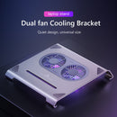 Laptop Desk Support Stand Anti Slip Dual Cooling Fan Notebook Computer Holder