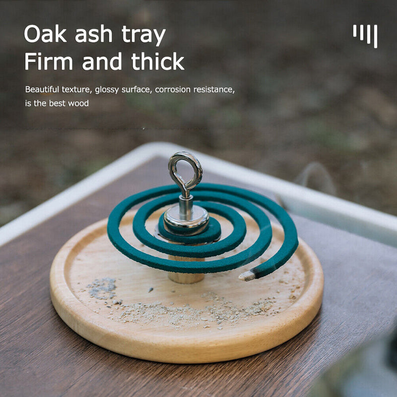 Multifunction Mosquito Coil Holder Wood Hanging Outdoor Home Incense Stand