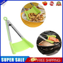 2pcs Clever Silicone Spatula Tongs Non-stick Heat Resistant Clips BBQ Frame