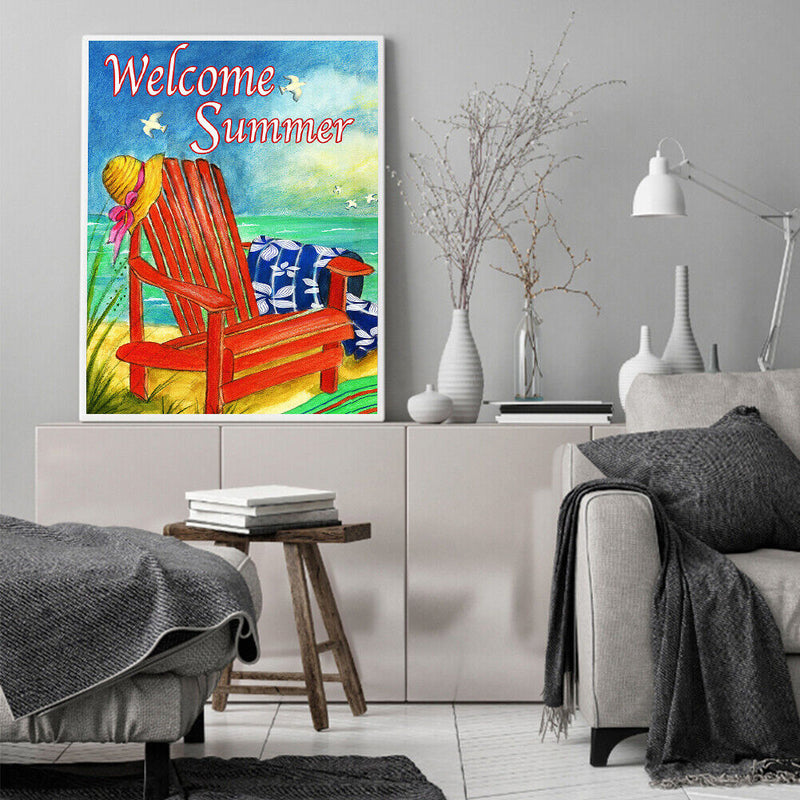 Paint by Number Kit On Canvas Oil Drawing Sea Loungers for Handicraft Enthusiast