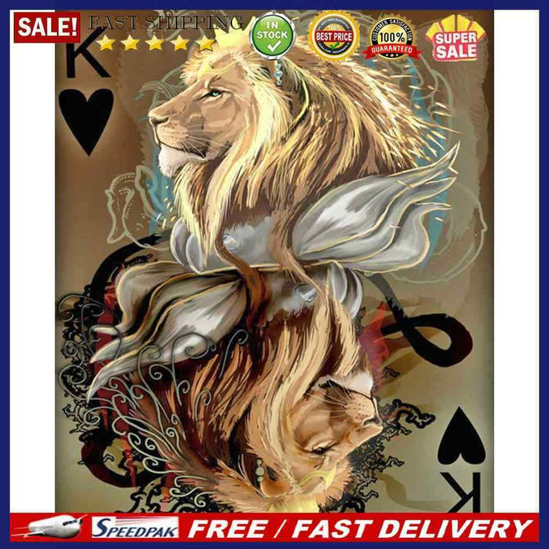 5D Diamond Painting Kit Forest King Lion Full Round Drill DIY Mosaic Rhinestone