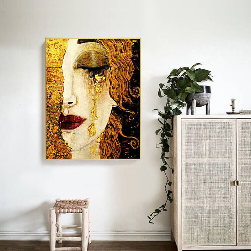 Golden Tears Oil Paint By Numbers Kits Canvas Picture Wall Art DIY Craft Color