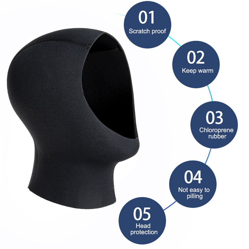 Winter Swim Warm Protect Hair Ear Scuba Diving Cap Shoulder Snorkeling Hat Newly