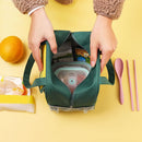 Cartoon Oxford Food Insulation Bag Multi-layer Zipper Bag (Green)
