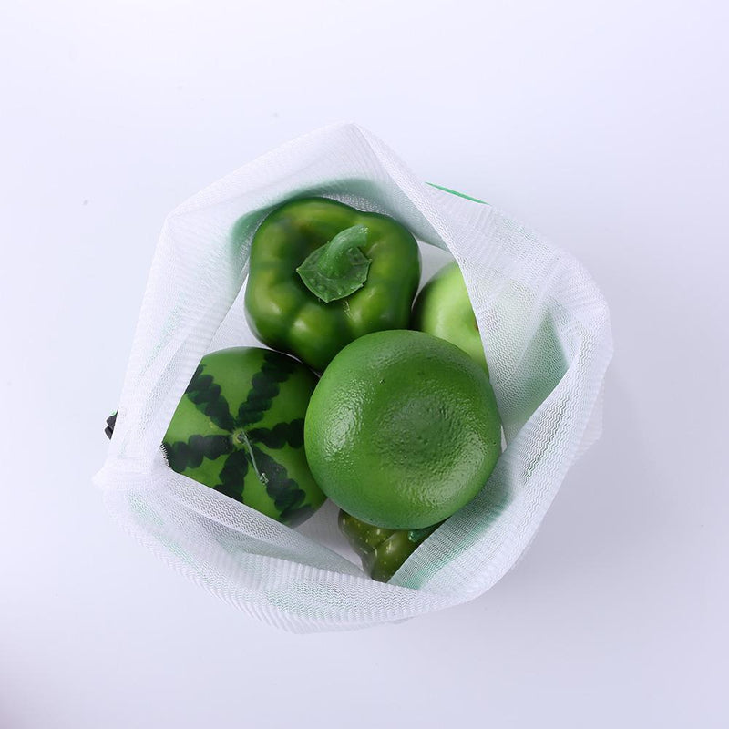 12pcs Outdoor Shopper Reusable Fruit Vegetable Drawstring Closure Stuff Mes