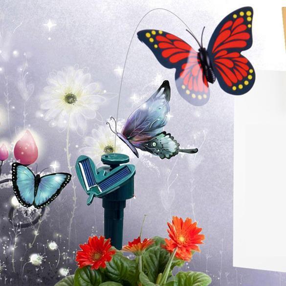 Solar Powered Dancing Flies Fluttering Butterflies Garden Yard Decoration Ge