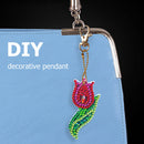 5pcs DIY Full Drill Special Shaped Diamond Painting Flower Key Ring Ornamen