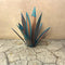 Rustic Sculpture, Metal Agave,  DIY Iron Art Statue Plant for Garden (Blue)