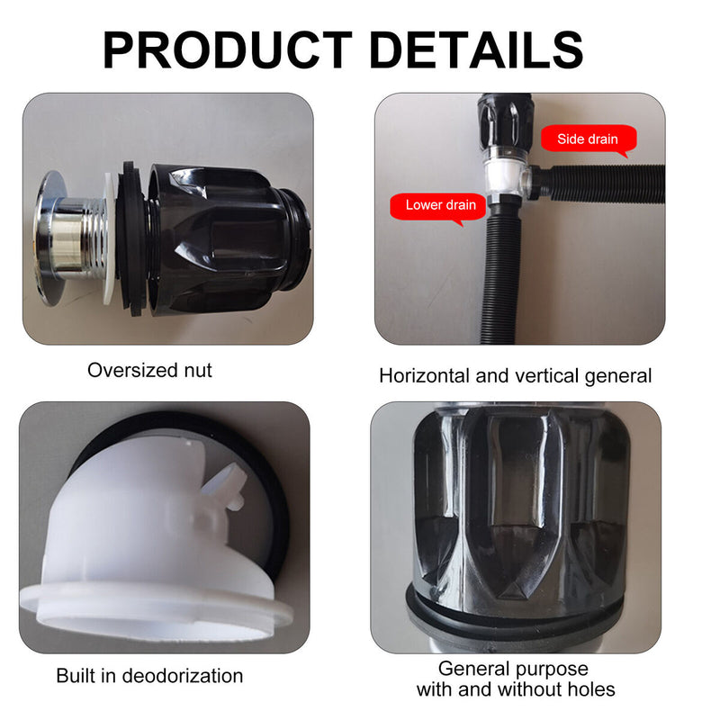 Flexible Deodorant Sink ABS Drain Pipe Horizontal/Vertical Row Suitable Newly