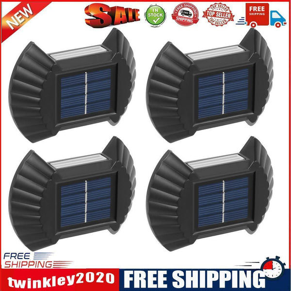 4pcs Solar Wall Lamp Outdoor Waterproof Balcony Fence Lights (White 2LED)