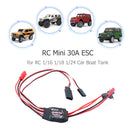 Dual Output 4-8V 2-4S 30A Brushed ESC for RC 1/16 1/18 1/24 Car Boat Tank