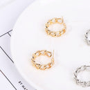 color Jewelry Wedding Party Hollow Chain Round Earrings Hoop Earrings Geometric