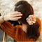Elastic Rope Women Accessories Rose Flower Hair Bands Scrunchie Ponytail Holder
