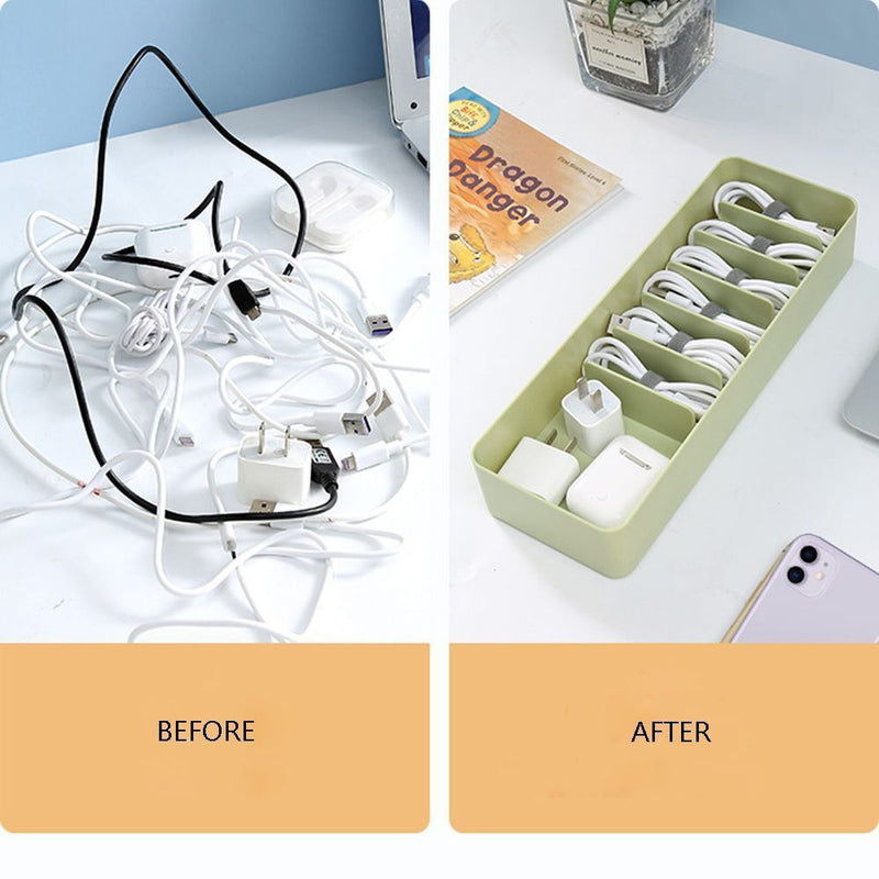 Dustproof Earphone Desktop For Data Line Storage Box Organize Box Cable Manager