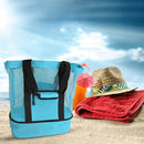 Insulation Lunch Bag Picnic Net Beach Handbag Food Beverage Storage (Blue) Newly