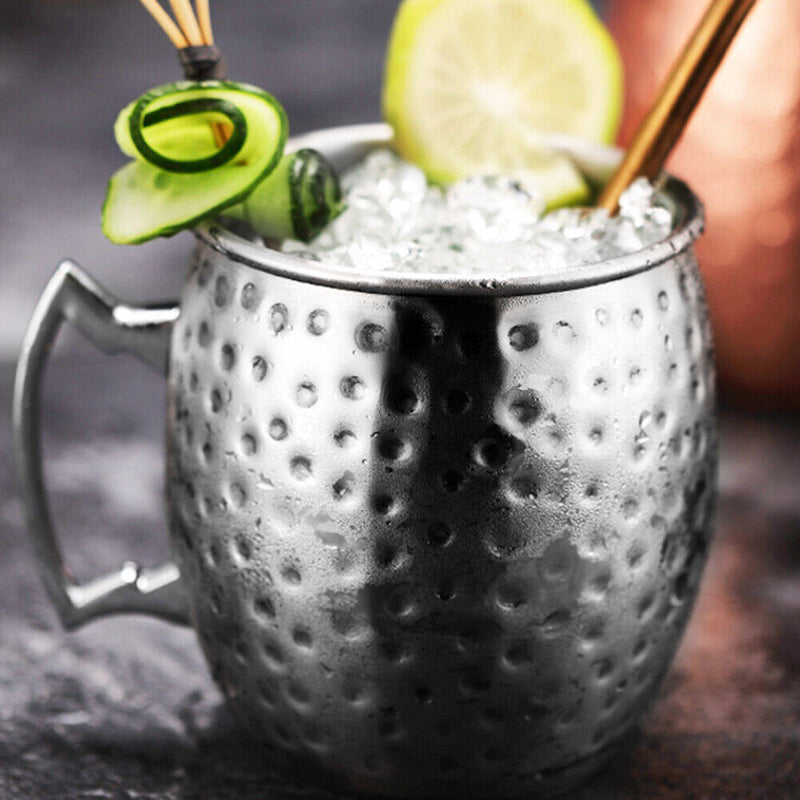 Stainless Steel Moscow Mule Mug Beer Wine Glass Home Bar Drinking Cup (D) Newly