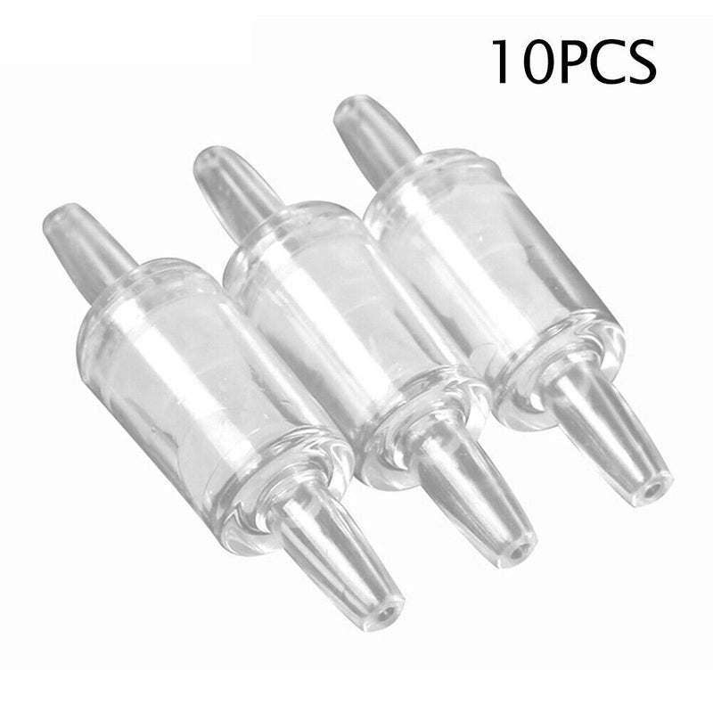 10pcs Tracheal Check Valve Fish Tank Non Return Air Pump (Transparent L) Newly