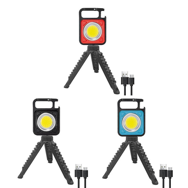 Pocket LED Working Light Camping Keychain Flashlight with Tripod (Blue)