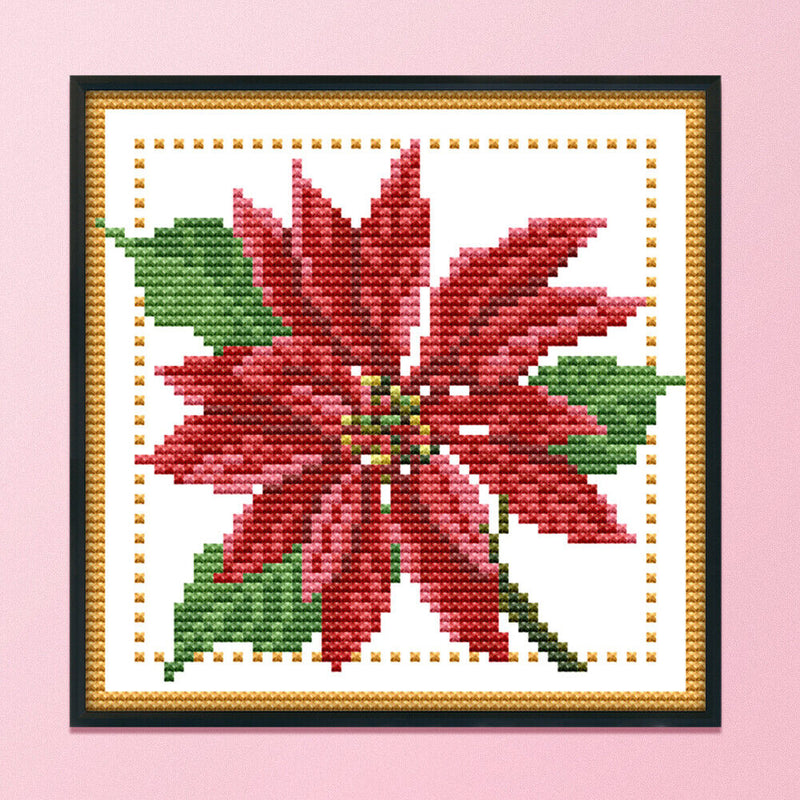 Artwork DIY Needlework 14CT Stamped Kit Cross Stitch (H434 December Flower)