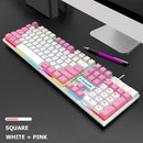 #A 104 Keys Ergonomic Wired Mechanical Luminous Gaming Keyboard for Office Deskt