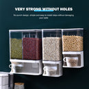 Wall Mounted Dry Food Dispenser Whole Grains Rice Bucket Large 1/2-Grid Storage