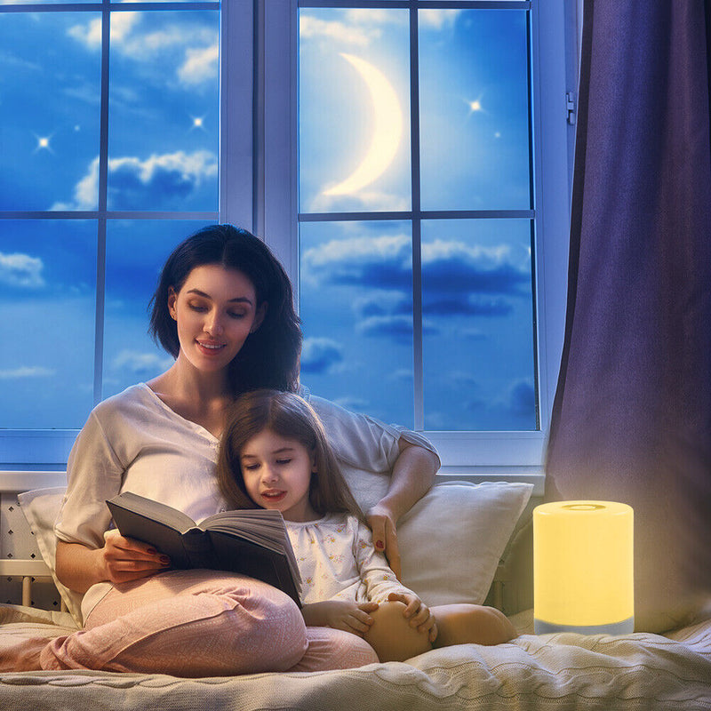 Kids Bedside Table Lamp Dimmable RGB Touch Color Change LED Night Light