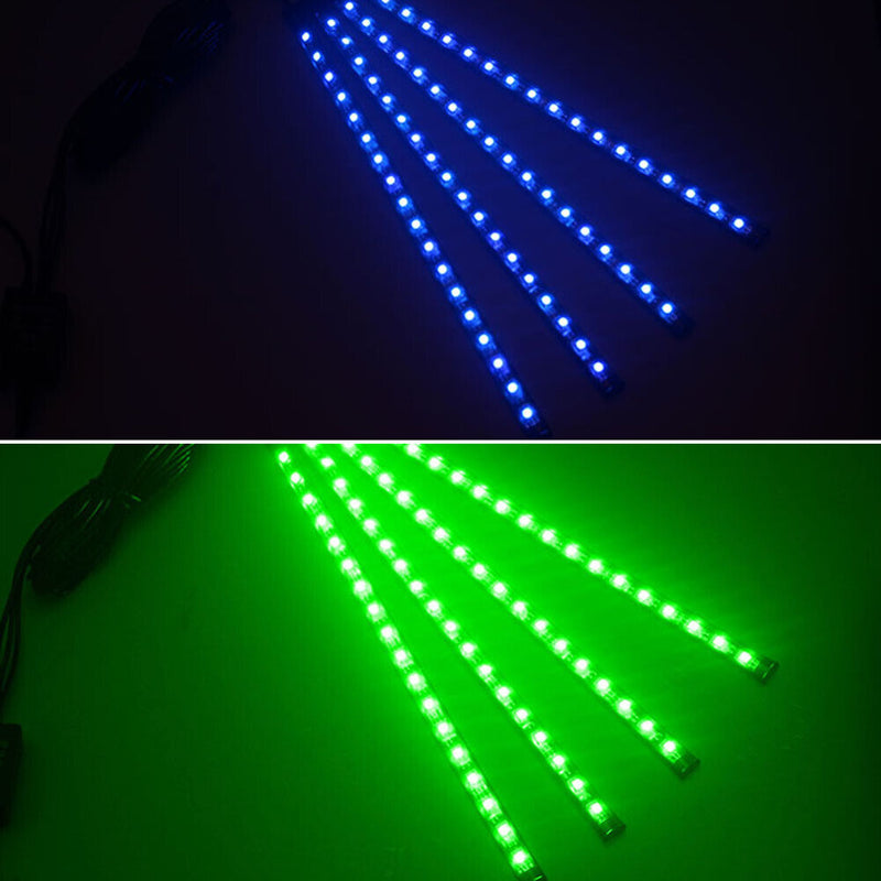 RGB 72 LED 4in 1 Car Foot Light USB Remote Music Control Car Atmosphere Lamp