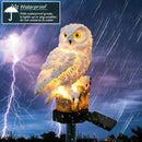 5pcs Solar Power LED Waterproof Garden Landscape Owl Lawn Light (White)