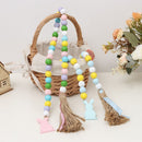 Home Decor With Pendant Easter Wall Hanging Wood Bead Garland Tassels String