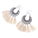 Fashion Retro Bohemian National Style Tassel Earrings(Creamy White)