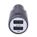 Metal Dual USB 2.1A Car Cigarette Lighter Adapter Charger(Gray+Black) Newly