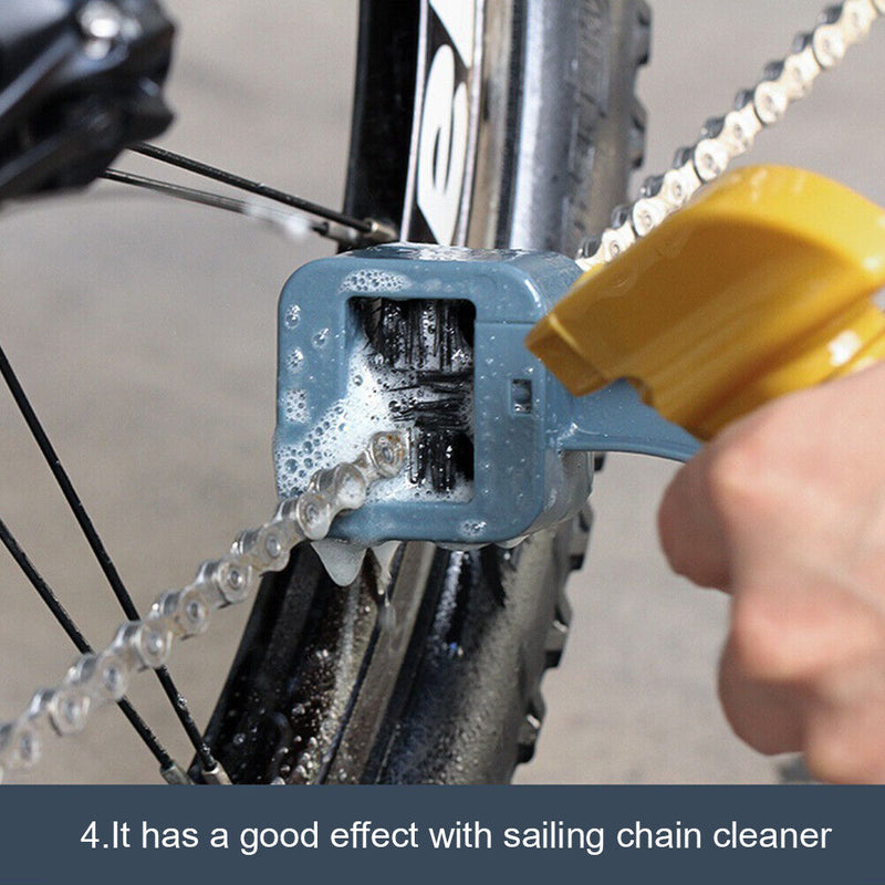 3pcs Bicycle Chain Cleaner Clean Machine Bike Brushes Scrubber Washer Tools
