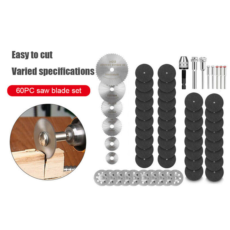 60pcs Diamond Cutting Grinding Wheels Discs Abrasive Electric Saw Blade Set