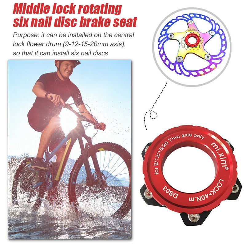Bicycle Hub Disc Brake Center Lock Adapter Disc Brake Rotor Adaptor for 6 Bolt