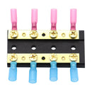 60A 32V 4 Gang Dual Positive Negative Bus Bar with 8 Ring Terminals for Marine