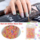 Nail Decoration Hollow Out Glitter Flakes Color Mixing Neon Star Nail Sequins