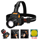 Bright USB Rechargeable Fishing Light LED Headlamp Head Torch Zoom Headlight