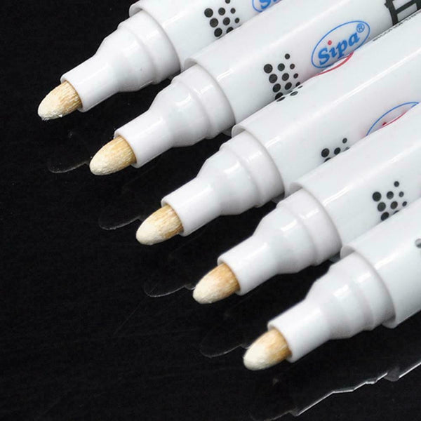 White Highlighter Marker Pens Thin Waterproof Car Tyre Painting Permanent F2X7