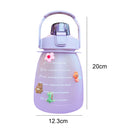 Water Bottle - Cute Belly Bottles Water Jug with Time Marker 1.3L (Purple) Newly