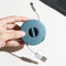 Portable Round Phone Cable Storage Box Rotatable Organizer Case (Blue) Newly