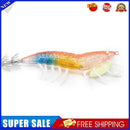 Luminous Wood Shrimp Bait Squid Hook Jig Sea Cuttlefish Lures (Orange Blue)