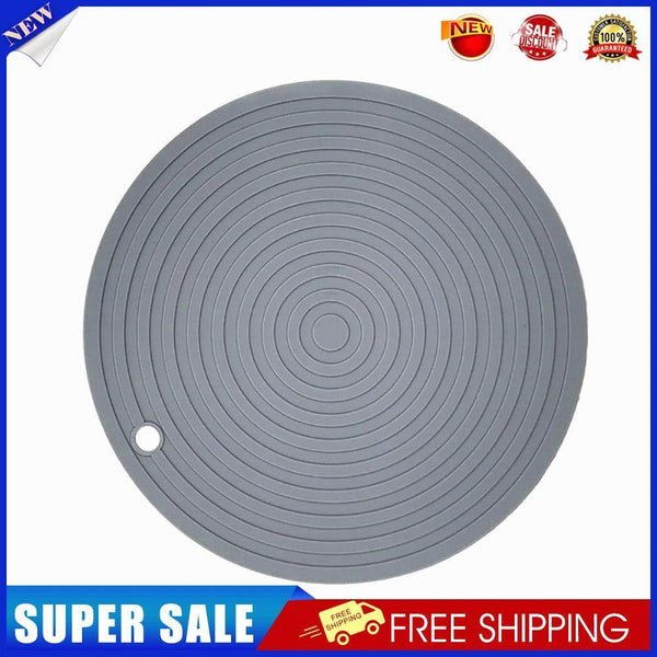 Round Silicone Heat Resistant Table Mat Anti-Scalding Placemat (Grey)