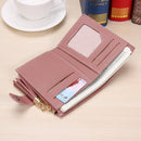Folded Women Tassels PU Leather Handbag Hasp Small Wallet Purse(Bean Red)