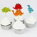 24pcs Dinosaur Cupcake Picks Animal Cake Cartoon Cupcake Stakes Card Birth