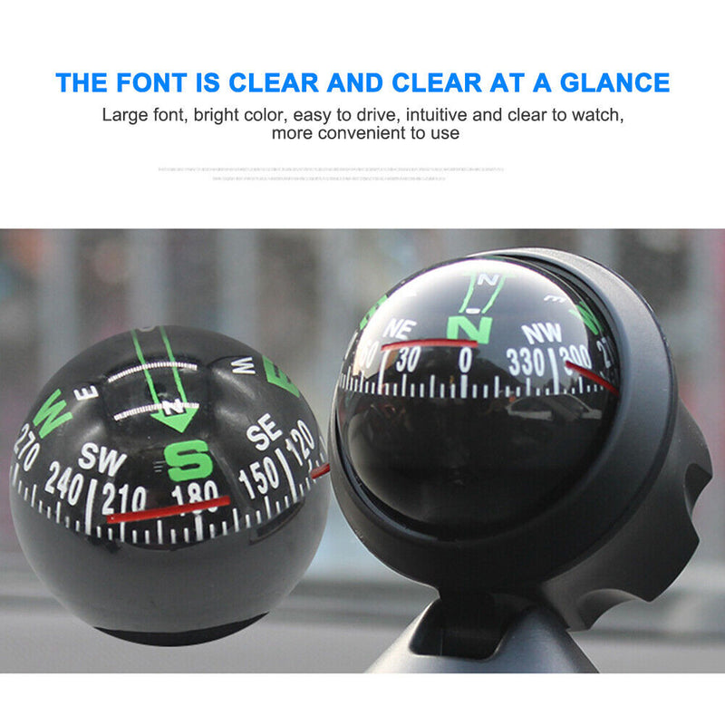 Multifunctional Universal Car Compass Pocket Mini Ball Dash Dashboard Compass